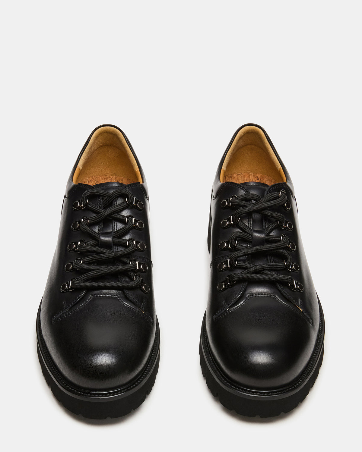 Steve Madden TURBO Black Leather Lace-Up Dress Shoe