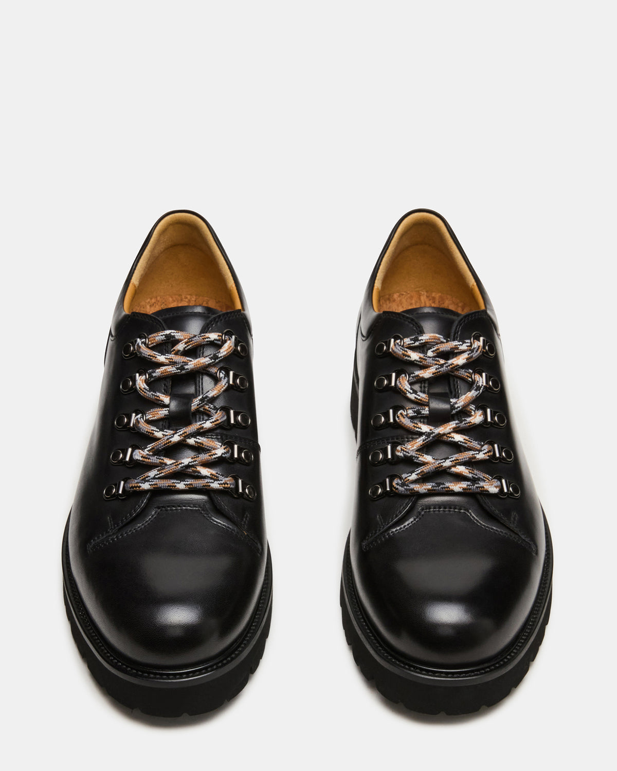Steve Madden TURBO Black Leather Lace-Up Dress Shoe