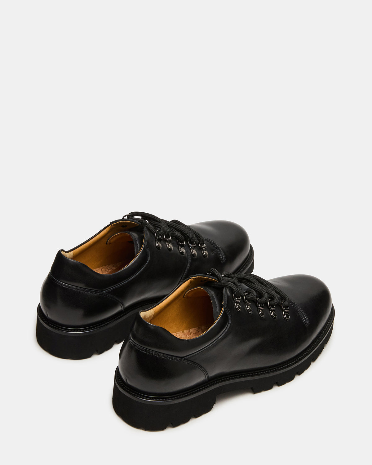 Steve Madden TURBO Black Leather Lace-Up Dress Shoe