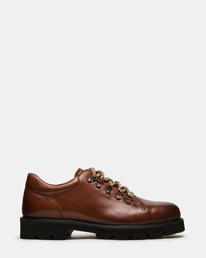 Steve Madden TURBO Dark Tan Lace-Up Dress Shoe