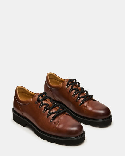 Steve Madden TURBO Dark Tan Lace-Up Dress Shoe