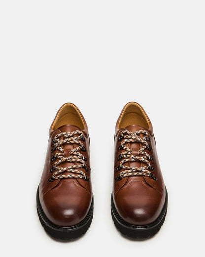 Steve Madden TURBO Dark Tan Lace-Up Dress Shoe