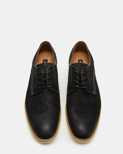 Steve Madden ALVAREZ Black Nubuck Lace-Up Men's Dress Shoe