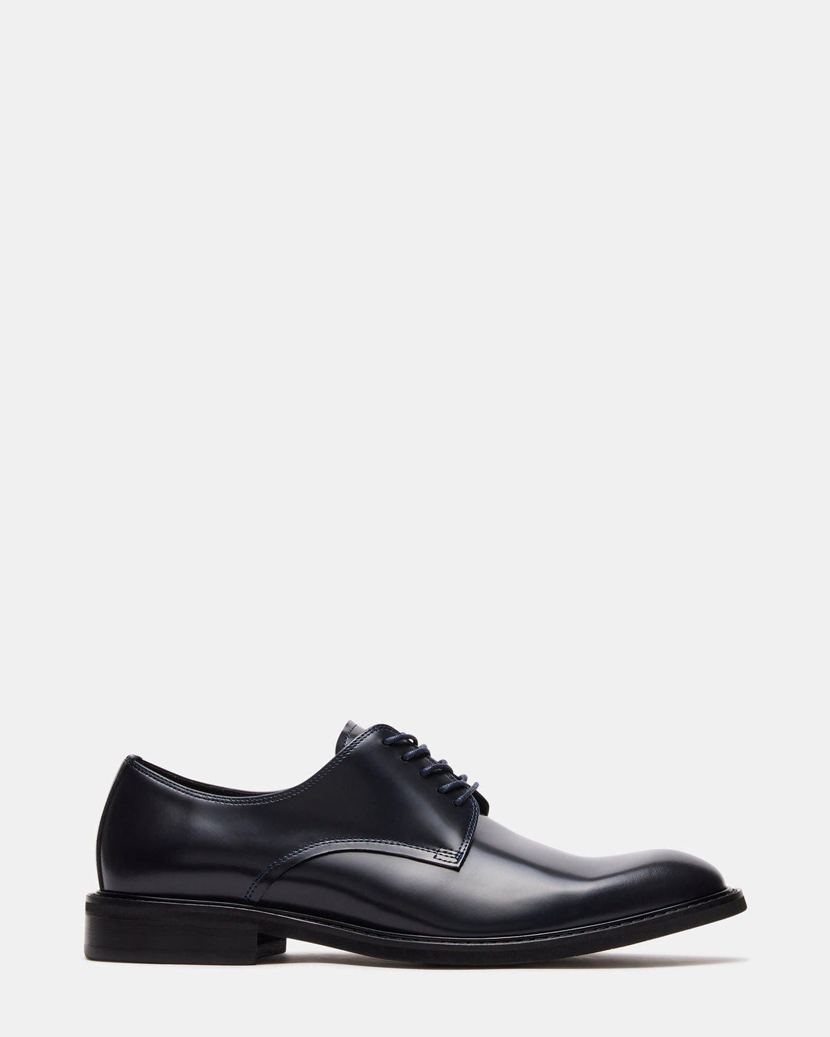 Steve Madden HADAR Navy Box Leather Lace-Up Oxford Dress Shoe | Men's Dress Shoes