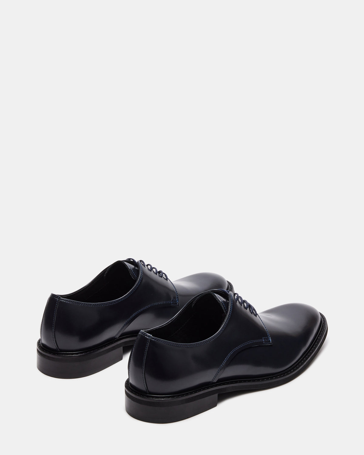 Steve Madden HADAR Navy Box Leather Lace-Up Oxford Dress Shoe | Men's Dress Shoes