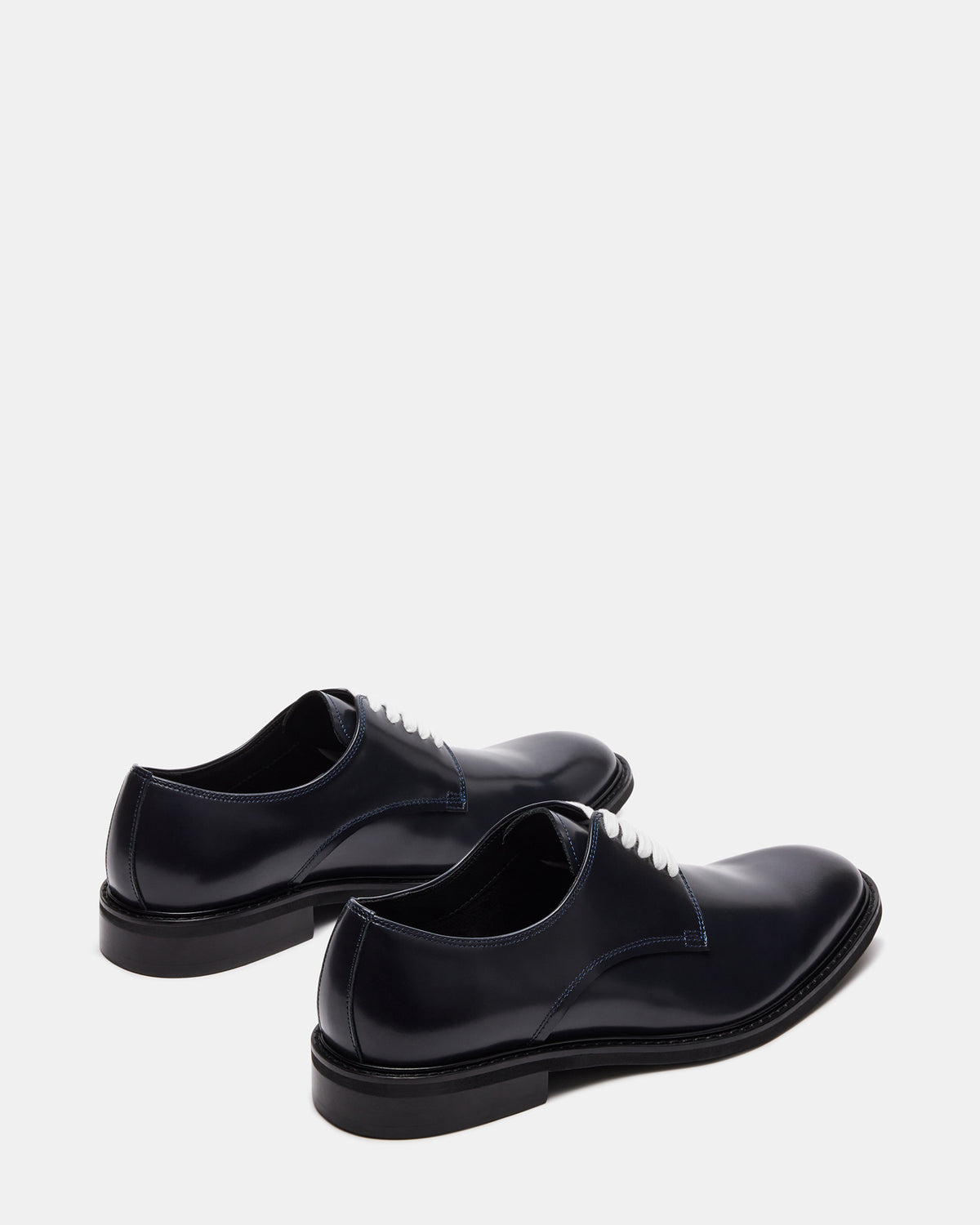 Steve Madden HADAR Navy Box Leather Lace-Up Oxford Dress Shoe | Men's Dress Shoes