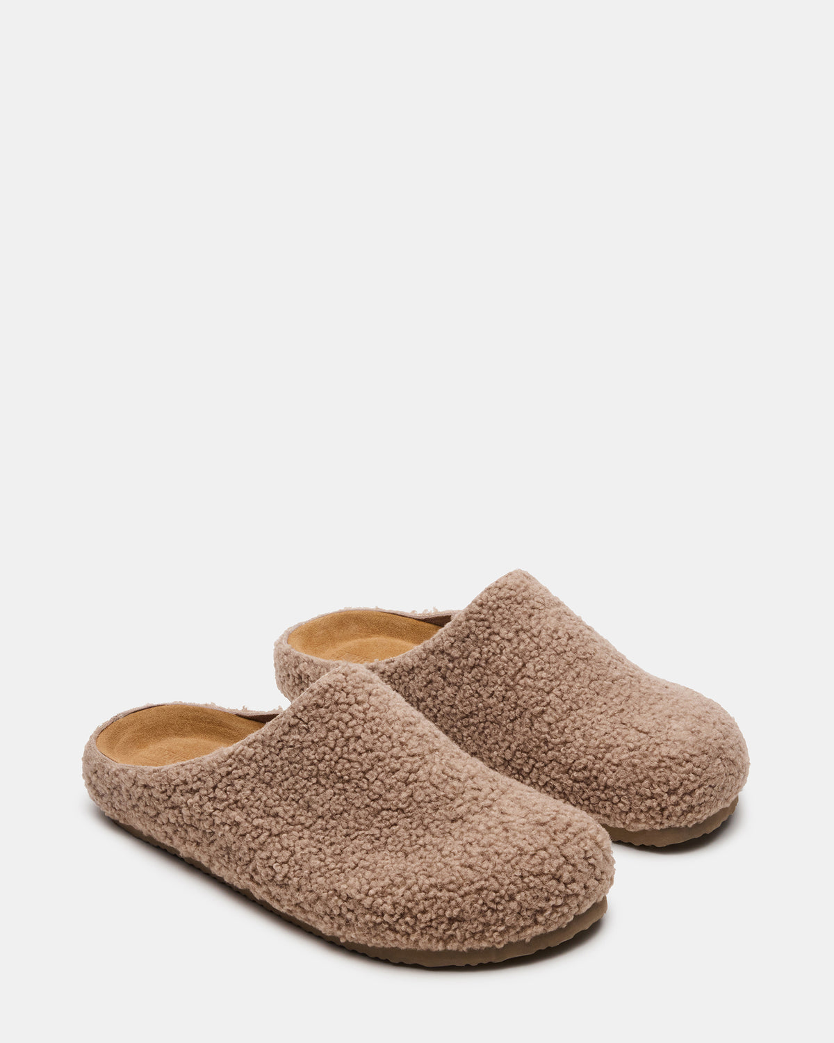 Steve Madden WENDELIN Taupe Faux Shearling Footbed Slip-On Men's Casual Clog