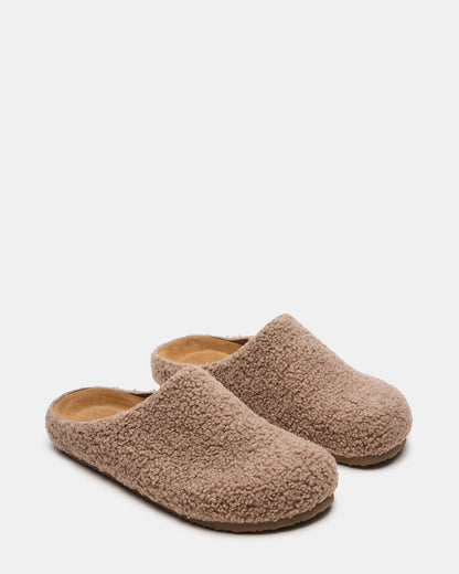 Steve Madden WENDELIN Taupe Faux Shearling Footbed Slip-On Men's Casual Clog