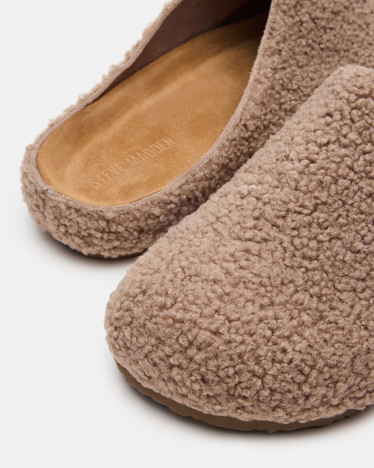 Steve Madden WENDELIN Taupe Faux Shearling Footbed Slip-On Men's Casual Clog
