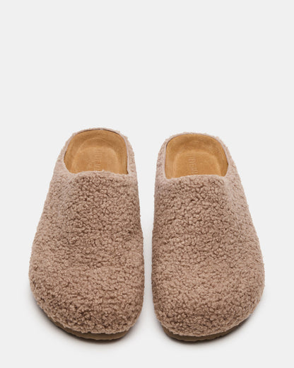 Steve Madden WENDELIN Taupe Faux Shearling Footbed Slip-On Men's Casual Clog