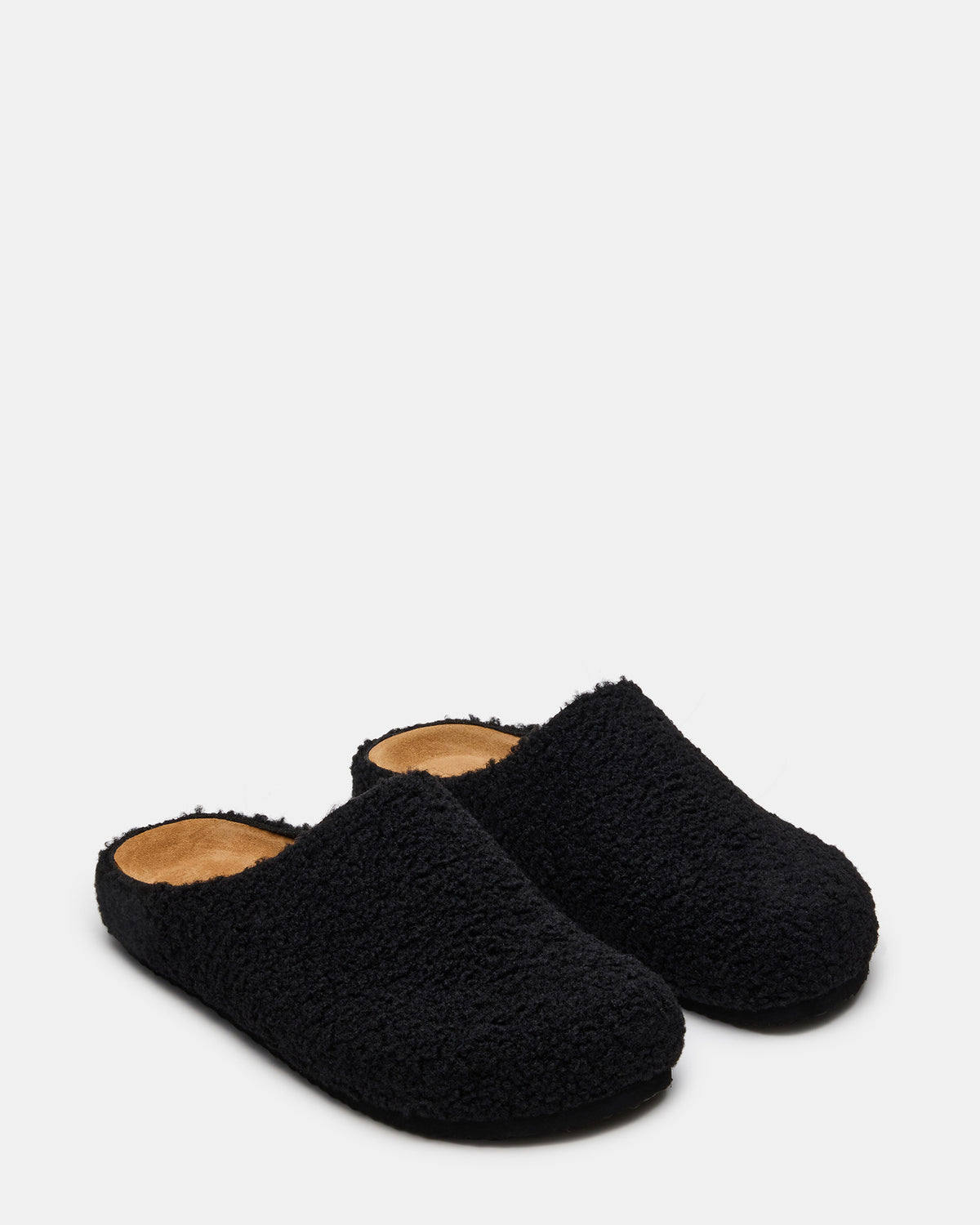 Steve Madden WENDELIN Black Faux Shearling Footbed Slip-On Men's Casual Clog