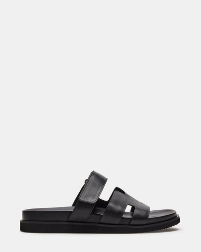 Steve Madden MAIVEN Black Leather Men's Fisherman Sandal