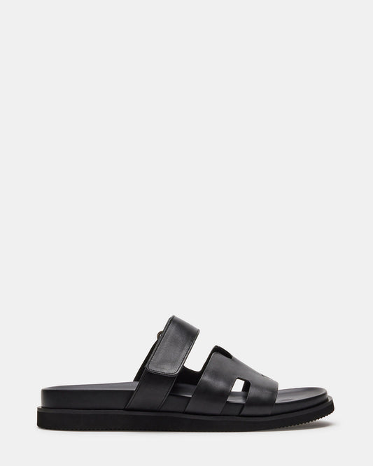 Steve Madden MAIVEN Black Leather Men's Fisherman Sandal