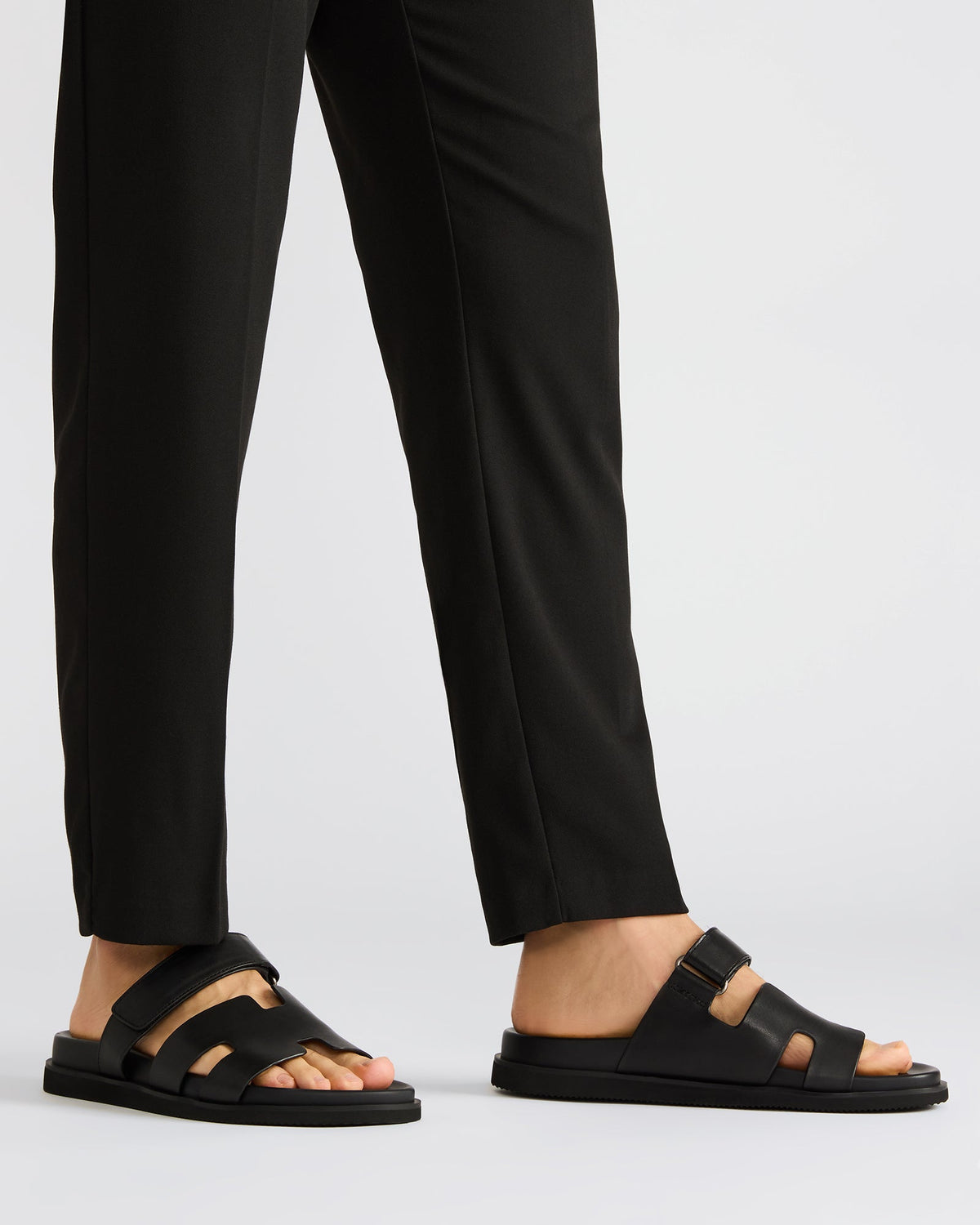 Steve Madden MAIVEN Black Leather Men's Fisherman Sandal