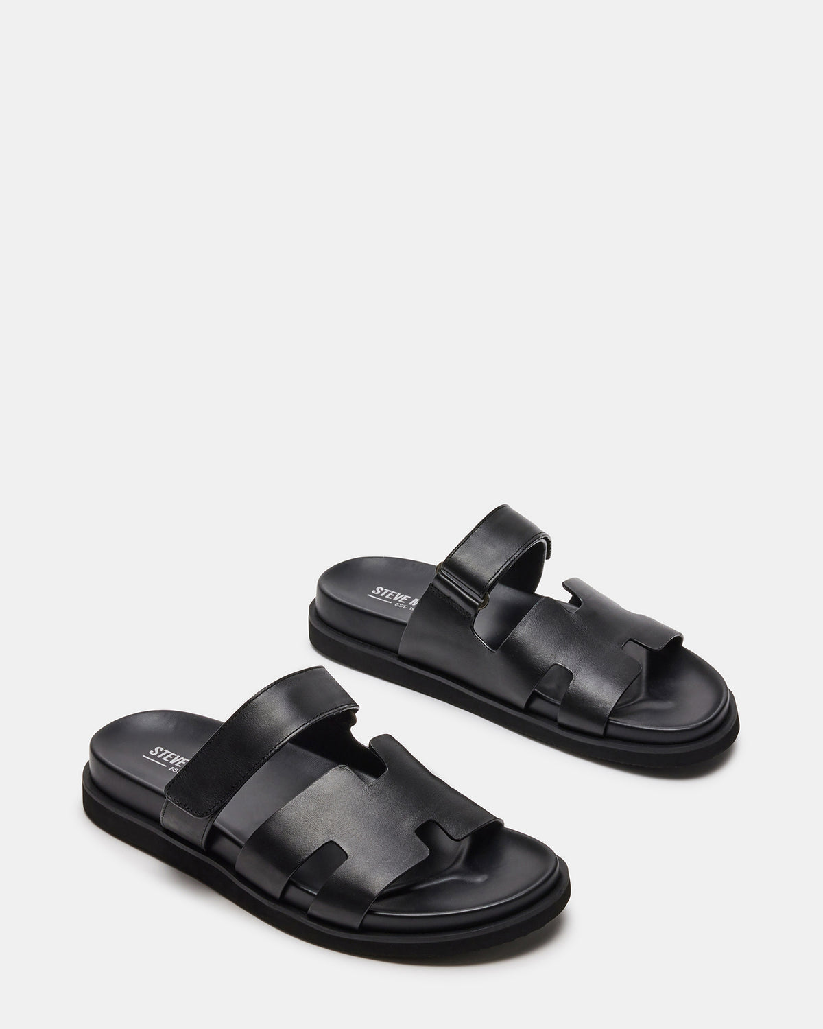 Steve Madden MAIVEN Black Leather Men's Fisherman Sandal