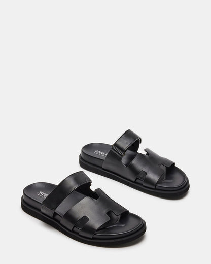 Steve Madden MAIVEN Black Leather Men's Fisherman Sandal