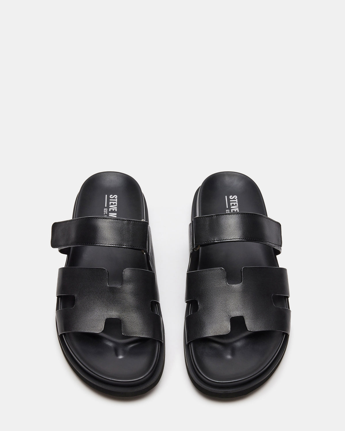 Steve Madden MAIVEN Black Leather Men's Fisherman Sandal