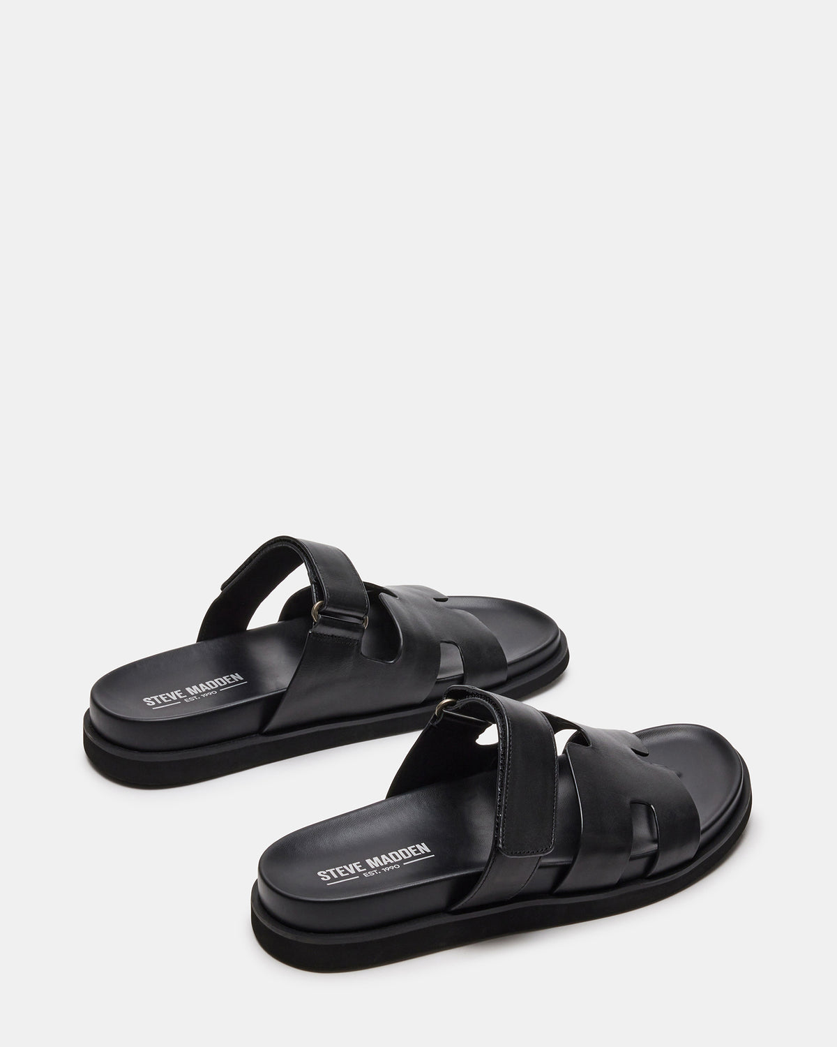 Steve Madden MAIVEN Black Leather Men's Fisherman Sandal