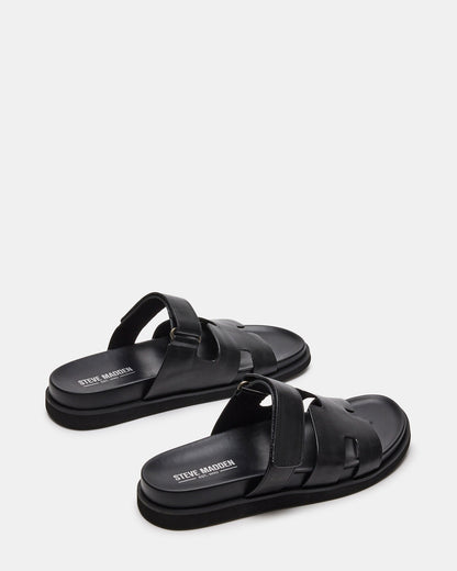 Steve Madden MAIVEN Black Leather Men's Fisherman Sandal