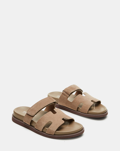 Steve Madden MAIVEN Taupe Suede Men's Fisherman Sandal