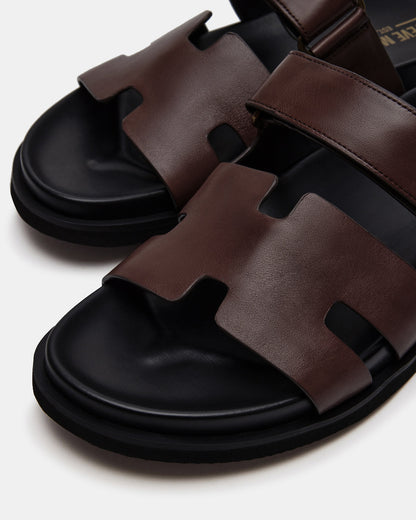 Steve Madden MAIVEN Brown Leather Men's Fisherman Sandal