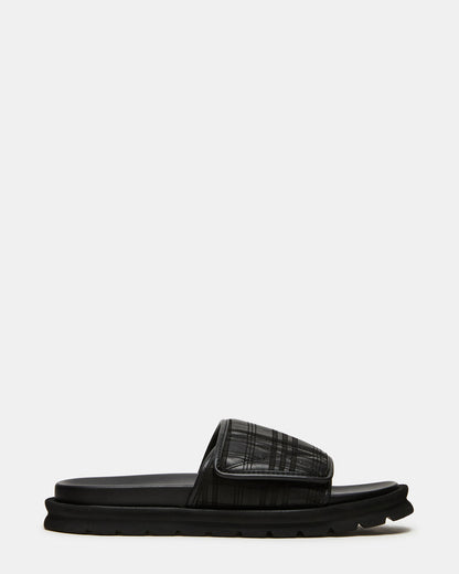 Steve Madden REESE Black Slide Footbed Rounded-Toe Men's Sandal