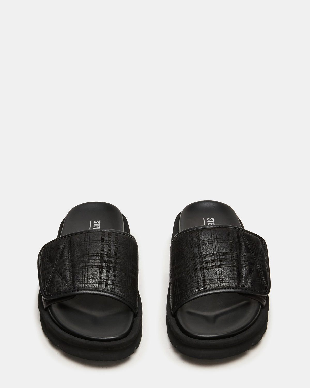 Steve Madden REESE Black Slide Footbed Rounded-Toe Men's Sandal