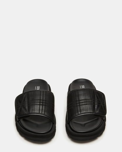 Steve Madden REESE Black Slide Footbed Rounded-Toe Men's Sandal