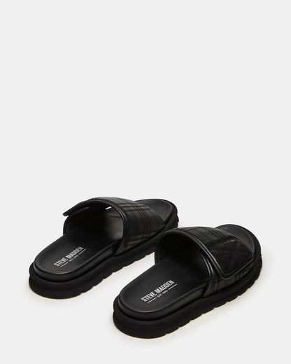 Steve Madden REESE Black Slide Footbed Rounded-Toe Men's Sandal