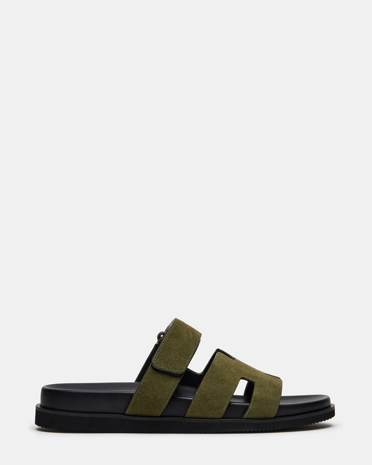 Steve Madden MAIVEN Green Suede Fisherman Men's Sandal