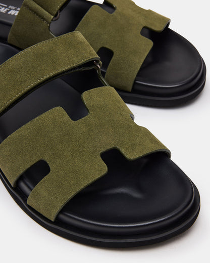Steve Madden MAIVEN Green Suede Fisherman Men's Sandal