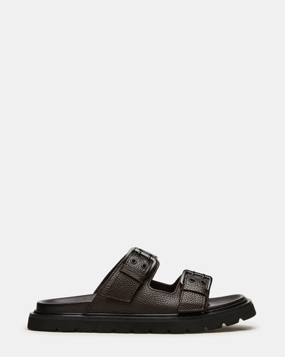 Steve Madden LUXOR Dark Brown Slide Footbed Men's Sandal
