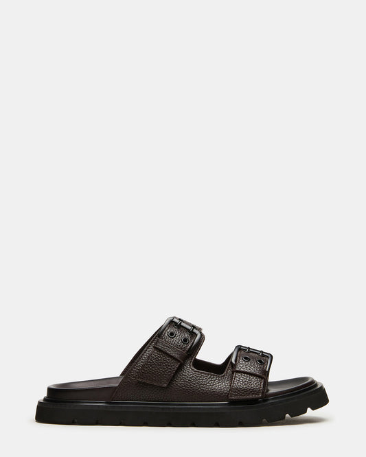 Steve Madden LUXOR Dark Brown Slide Footbed Men's Sandal