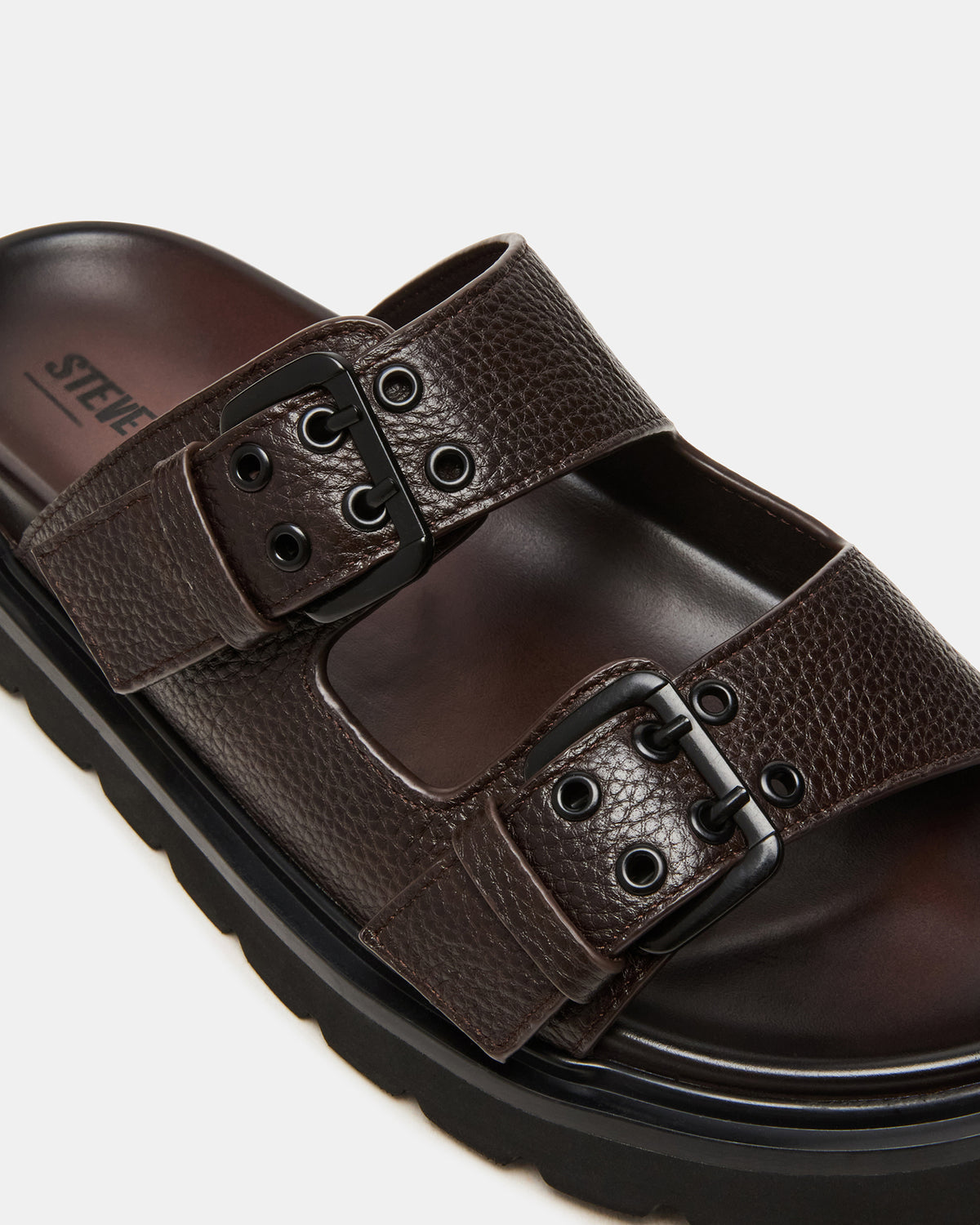 Steve Madden LUXOR Dark Brown Slide Footbed Men's Sandal