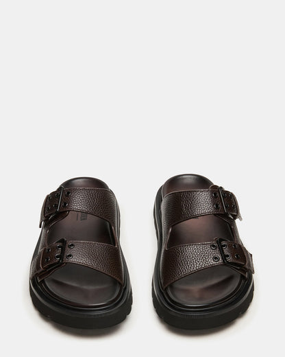 Steve Madden LUXOR Dark Brown Slide Footbed Men's Sandal