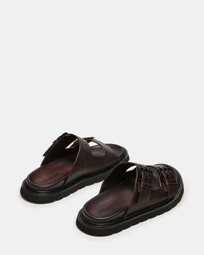 Steve Madden LUXOR Dark Brown Slide Footbed Men's Sandal