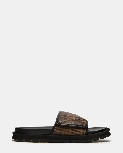 Steve Madden REESE Brown Slide Footbed Rounded-Toe Men's Sandal