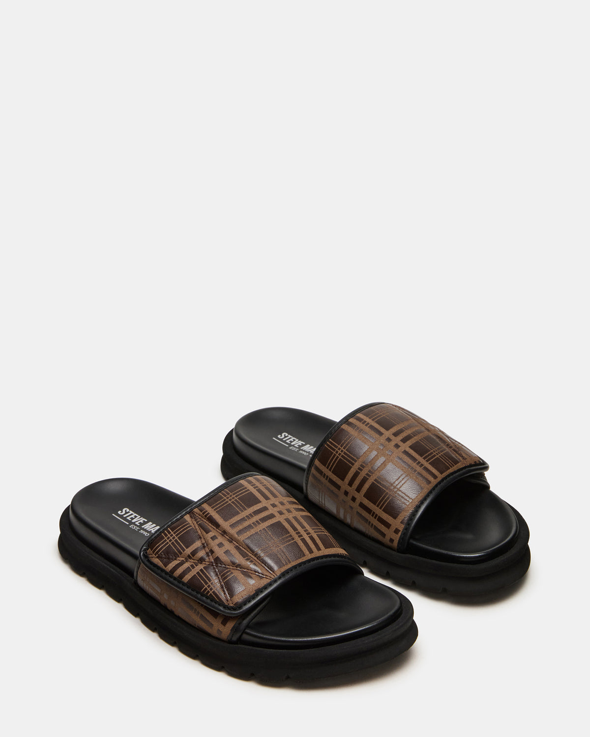 Steve Madden REESE Brown Slide Footbed Rounded-Toe Men's Sandal