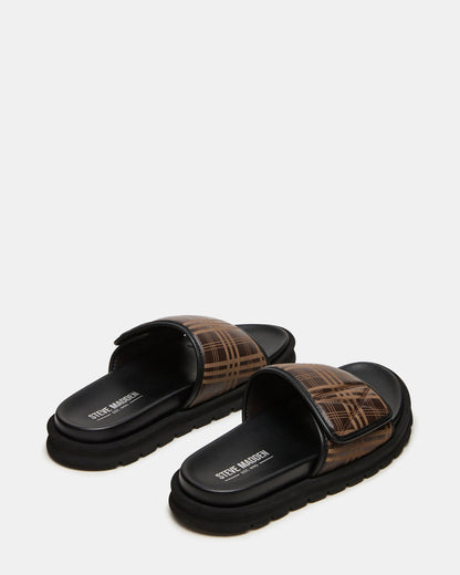 Steve Madden REESE Brown Slide Footbed Rounded-Toe Men's Sandal
