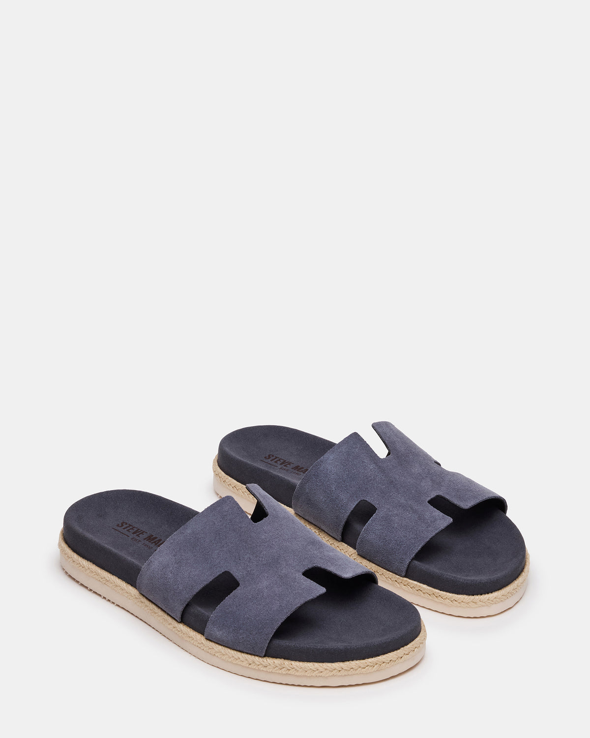 Steve Madden MERRICK Grey Suede Footbed Slide Men's Sandal