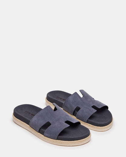 Steve Madden MERRICK Grey Suede Footbed Slide Men's Sandal