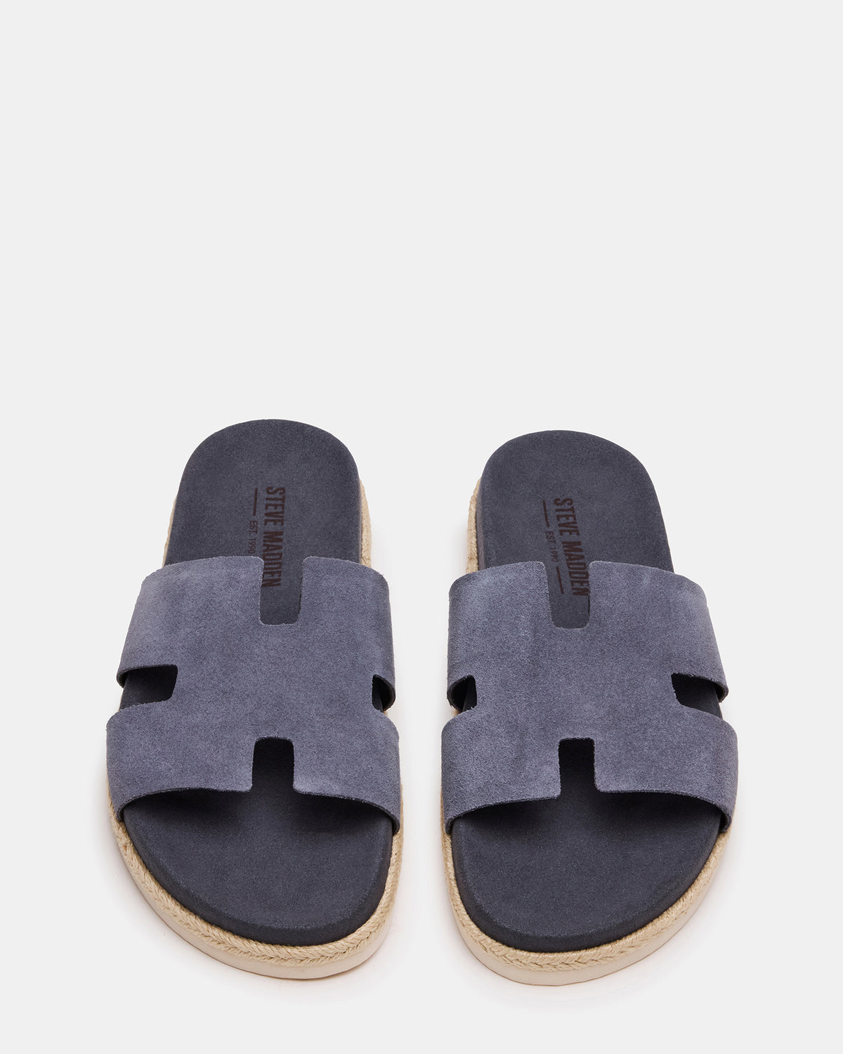 Steve Madden MERRICK Grey Suede Footbed Slide Men's Sandal