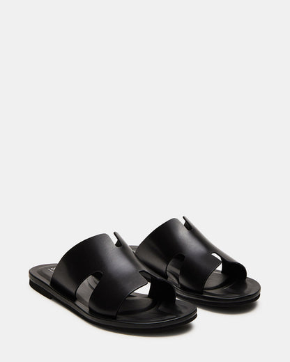 Steve Madden SPLASH Tan Leather Men's Flat Slip-On Sandal