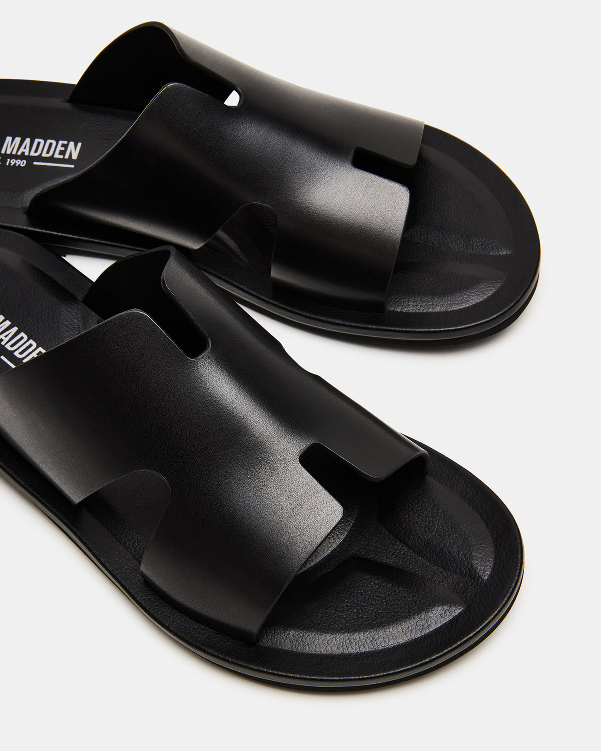 Steve Madden SPLASH Tan Leather Men's Flat Slip-On Sandal