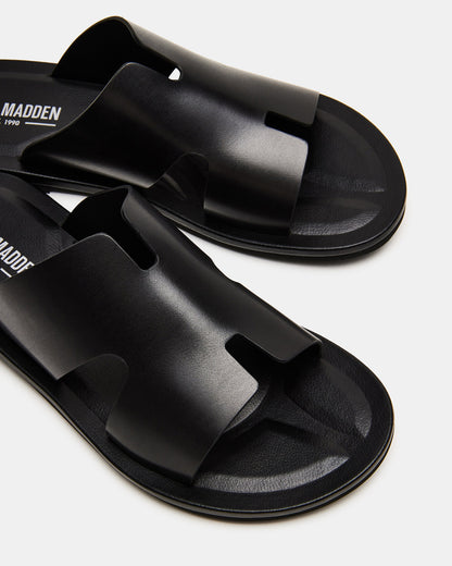 Steve Madden SPLASH Tan Leather Men's Flat Slip-On Sandal
