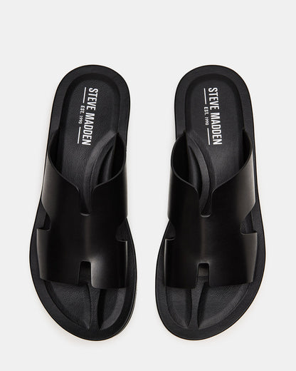 Steve Madden SPLASH Tan Leather Men's Flat Slip-On Sandal