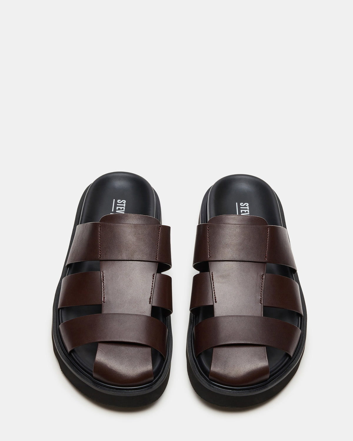 Steve Madden BLAZET Brown Leather Footbed Fisherman Men's Sandal