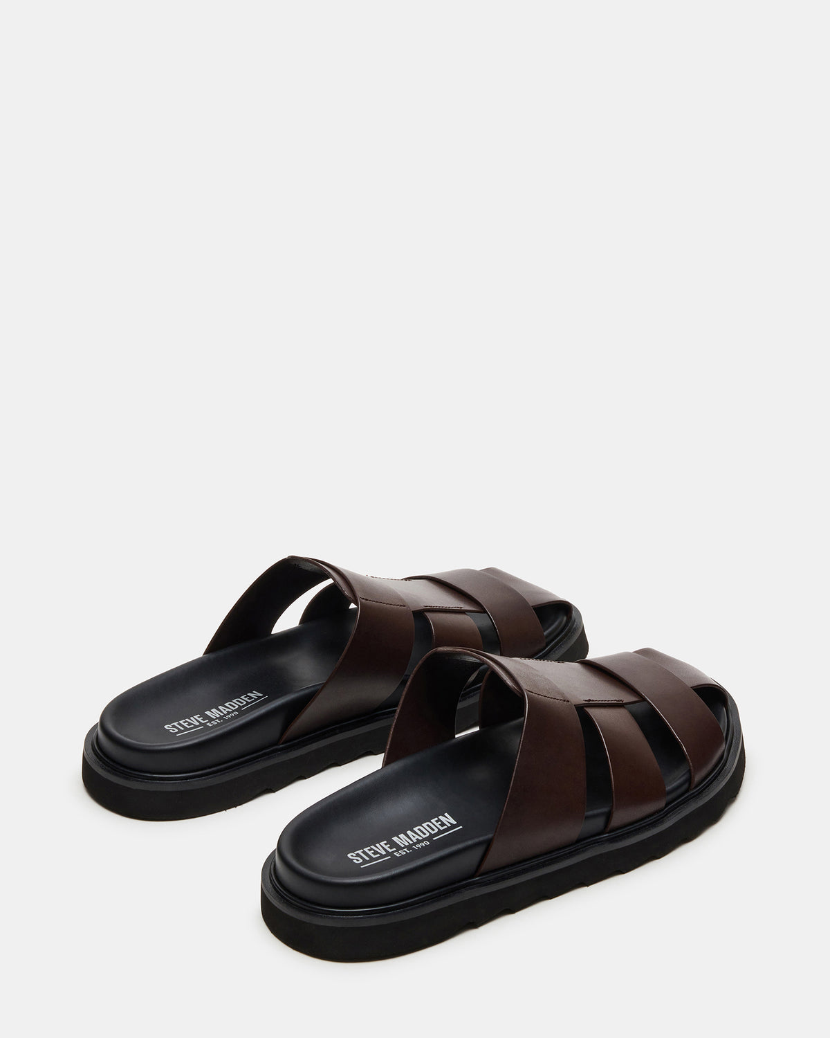 Steve Madden BLAZET Brown Leather Footbed Fisherman Men's Sandal