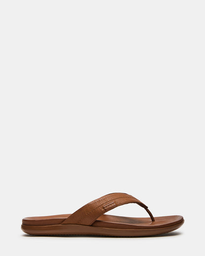 Steve Madden EMMETT Tan Leather Men's Thong Sandal