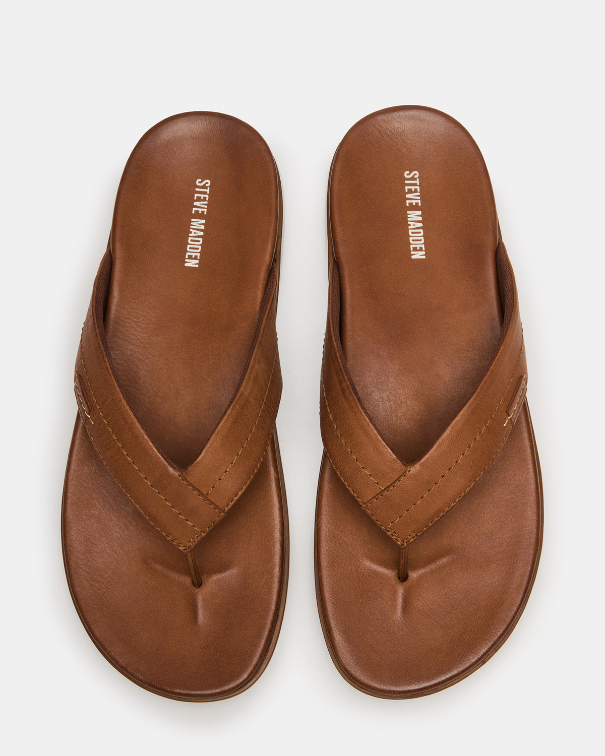 Steve Madden EMMETT Tan Leather Men's Thong Sandal